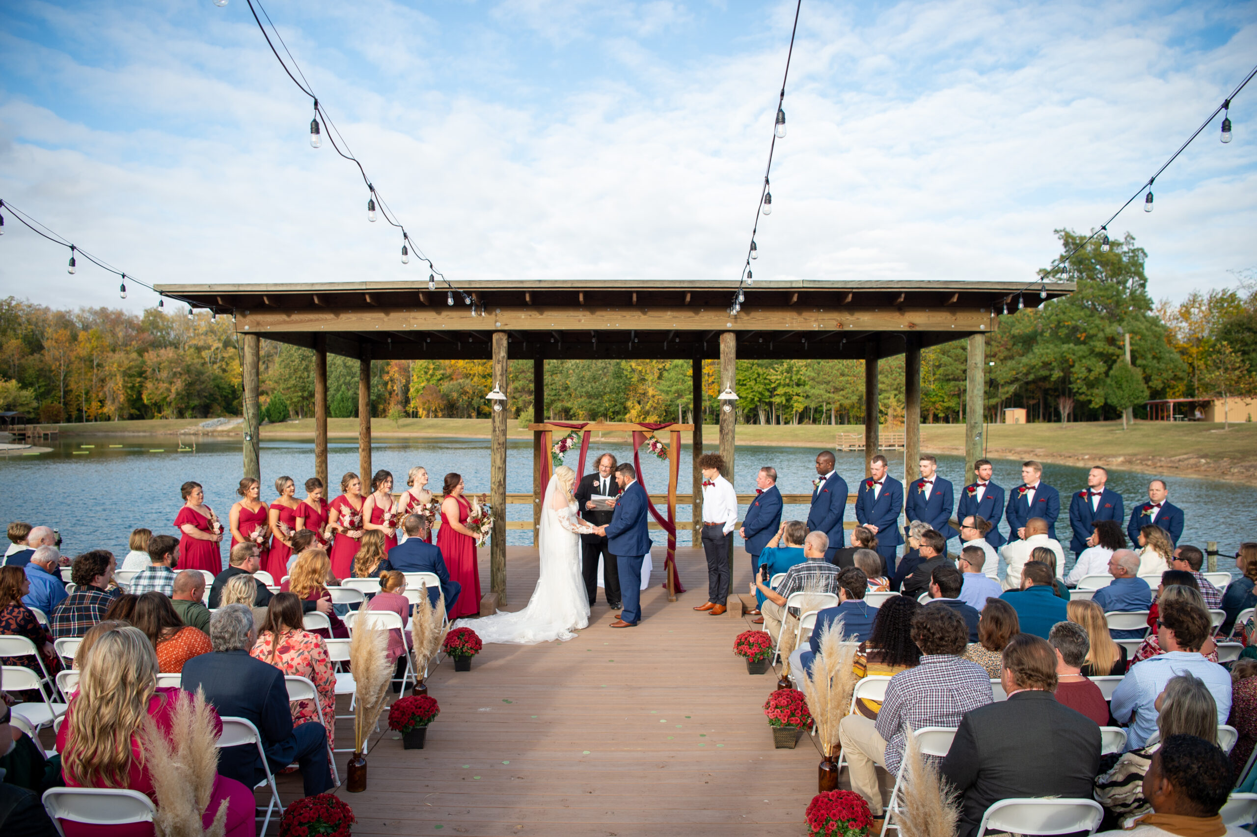 Couple getting married at The Crawfish Shack in Hertford, NC